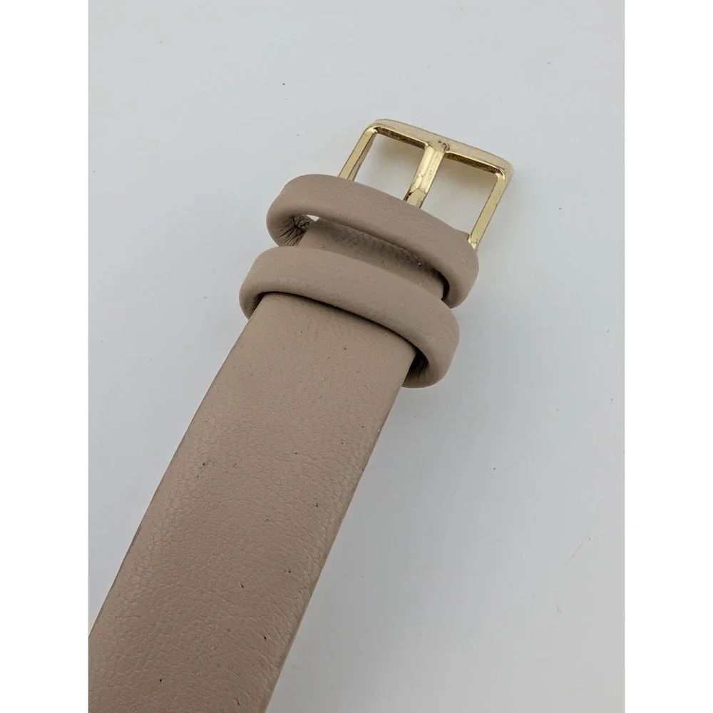 Anne Klein Watch Women 32mm‎ Gold Case Beige Leather Band AK/3746- New Battery